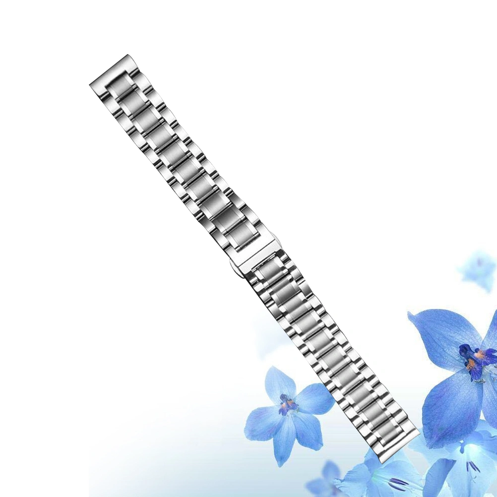 Stainless Steel Watch Band Clasp Watch Chain General Watch Strap Solid Watch Band (20mm Silver)