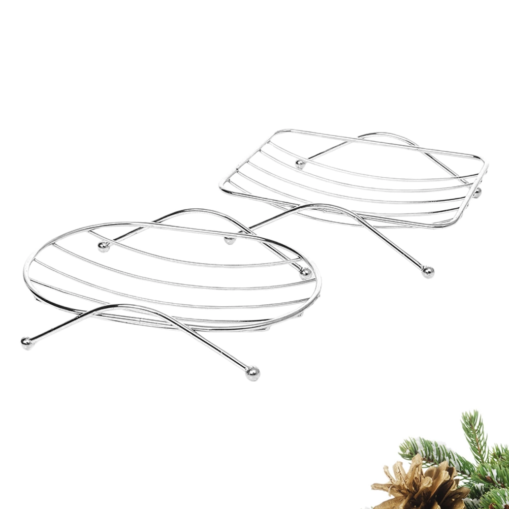 2pcs Stainless Steel Soap Shelf Drain Soap Storage Box for Toilet Bathroom Home Oval Square Each Pattern Has 1pcs