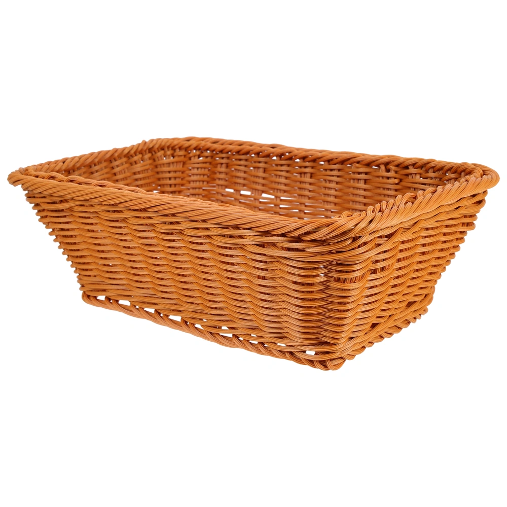 Woven Bread Basket Tabletop Fruit Basket Sundries Storage Basket Plastic Woven Basket