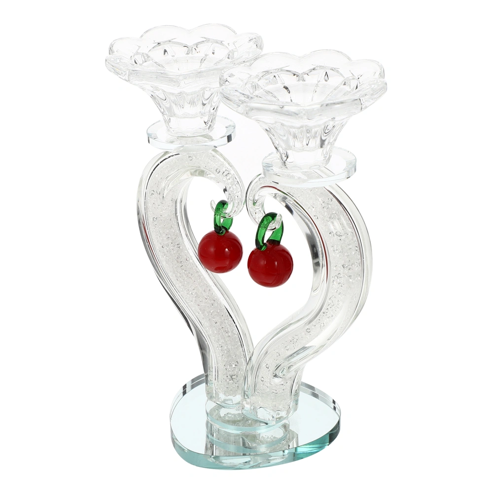 Heart Shaped Crystal Candlestick Romantic Wedding Candleholder Home Ornament