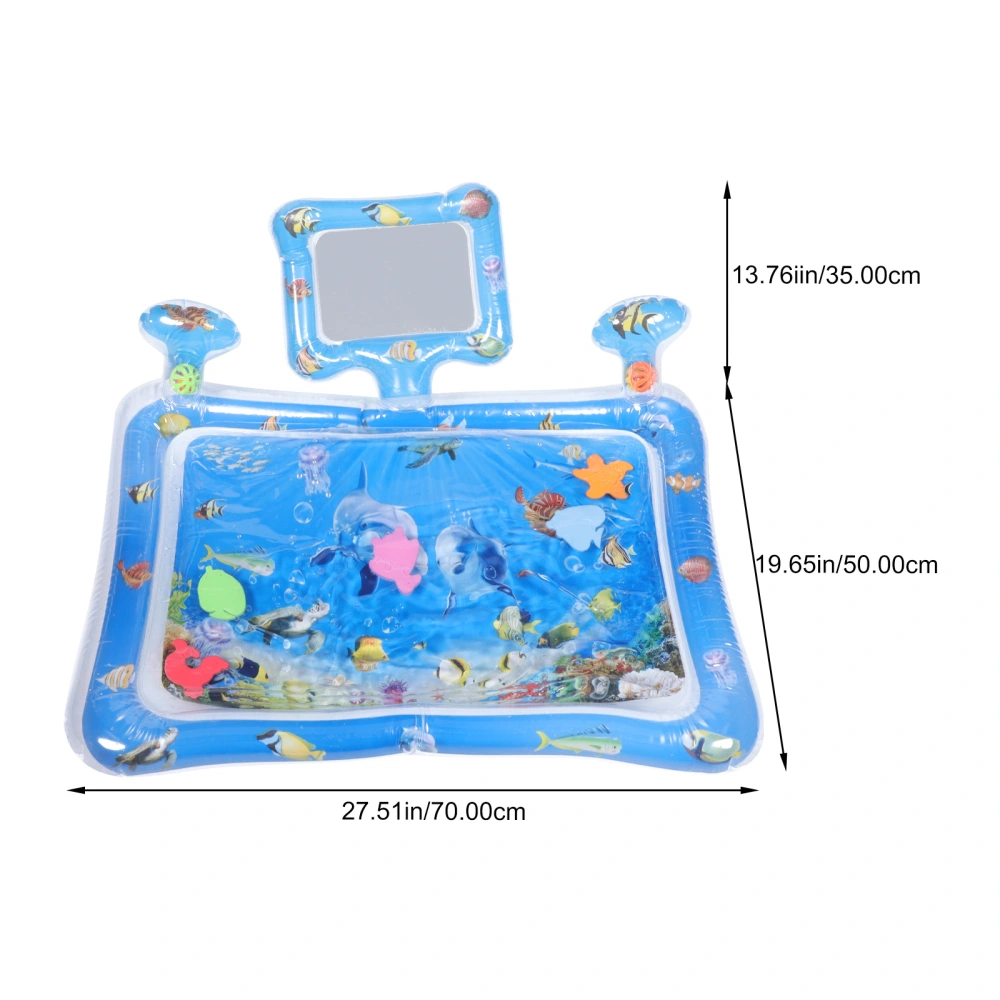 Baby Water Play Pad Baby Crawl Train Pad Baby Play Mat Infant Inflatable Mat with Mirror