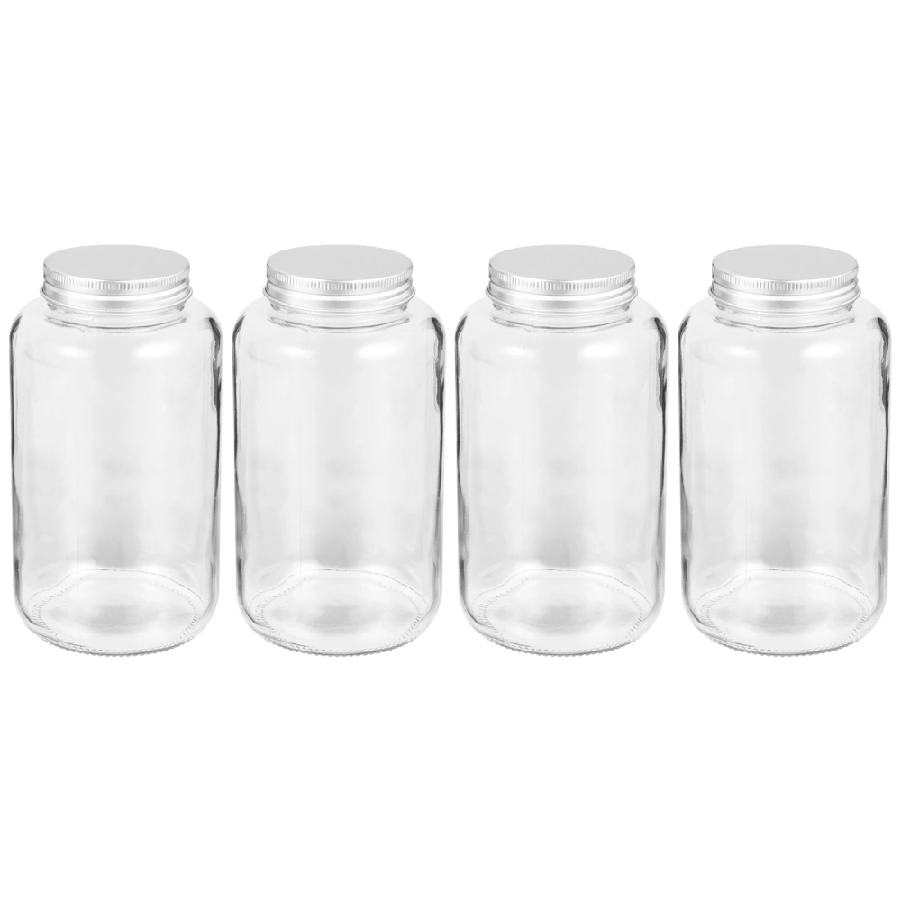 4Pcs 500ML Glass Milk Tea Water Bottles Transparent Juice Beverage Bottles