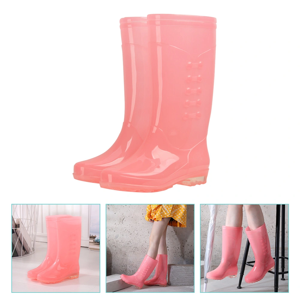 1 pair of Women Rain Shoes Outdoor Waterproof Rain Boots Anti-slip Rain Shoes