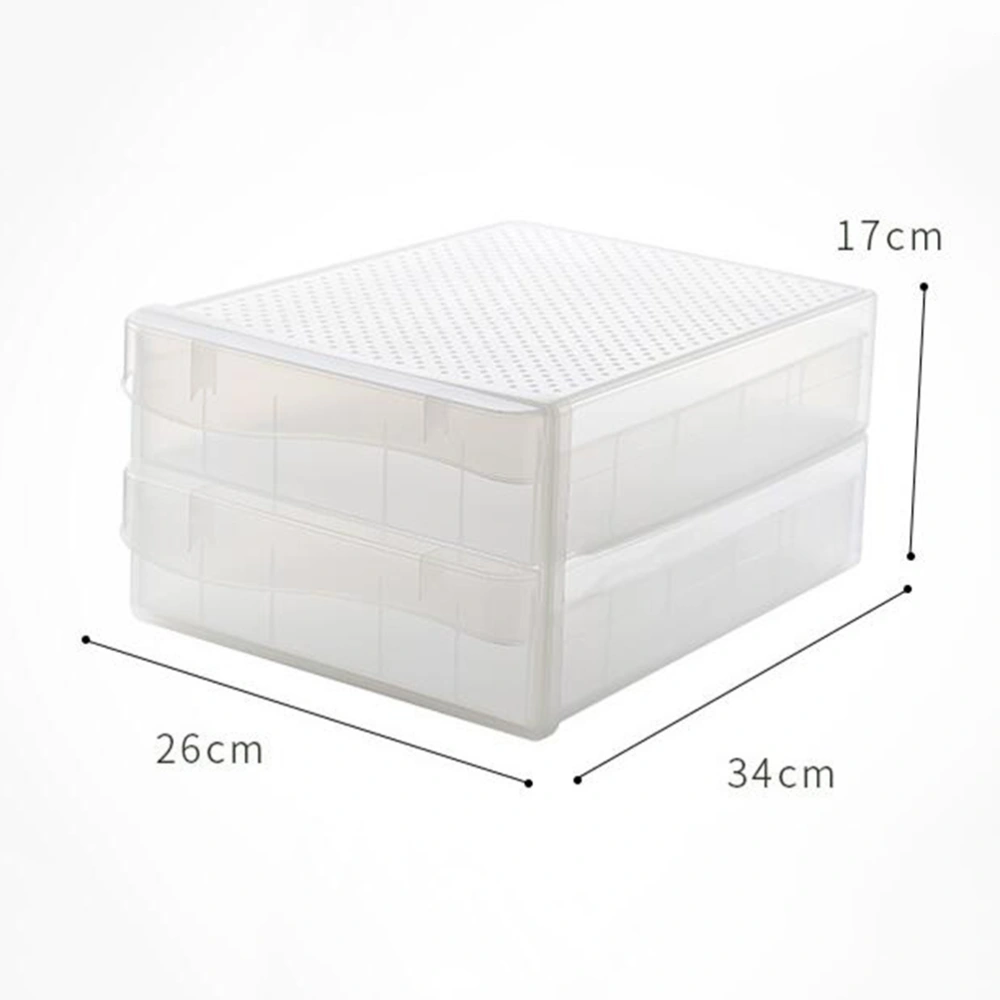 Double-layer 60 Grids Egg Storage Box Plastic Refrigerator Egg Tray Container for Home Kitchen