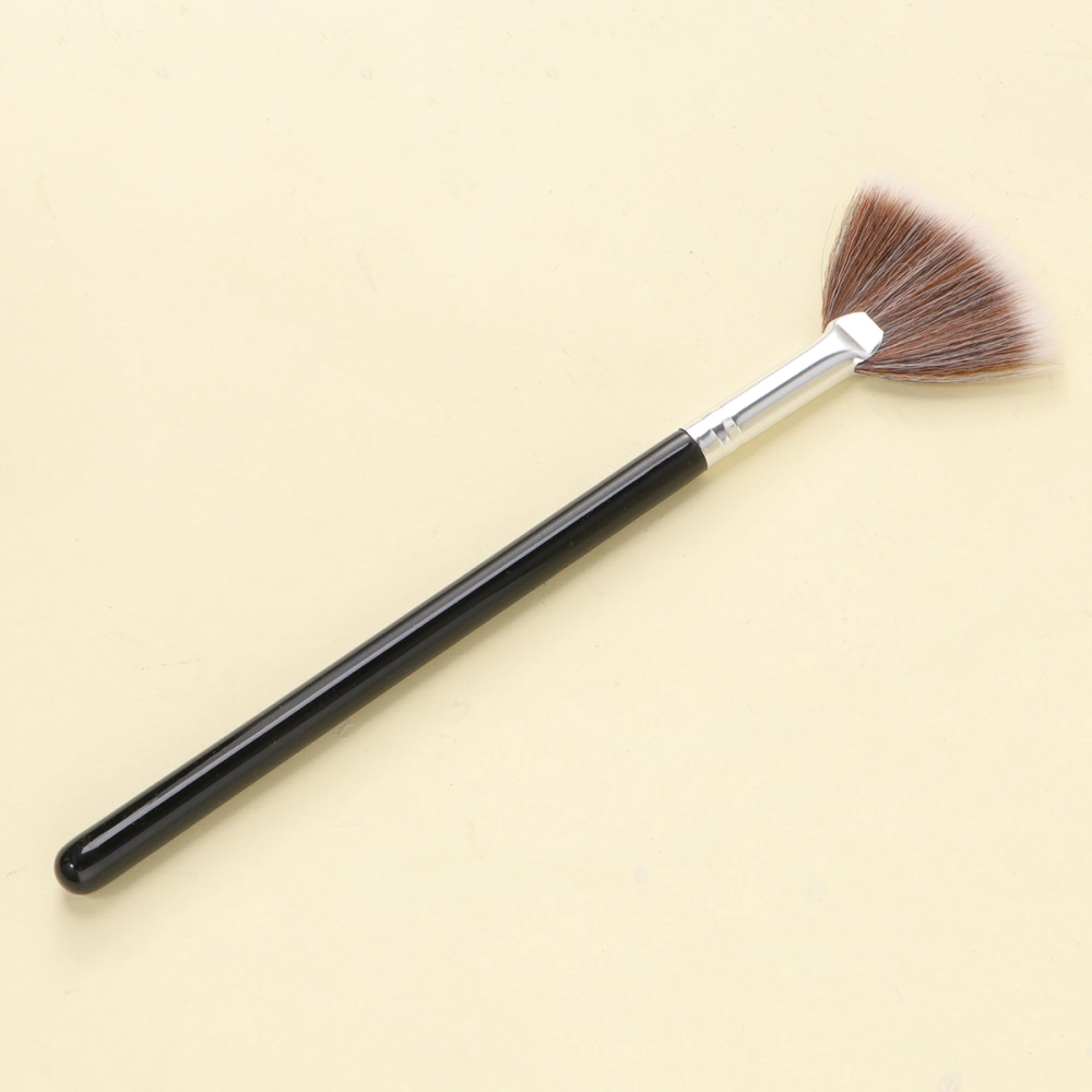 Wooden Handle Fan Shape Nylon Bristles Makeup Brush Synthetic Cosmetics Powder Facial Brush (T-01-452)