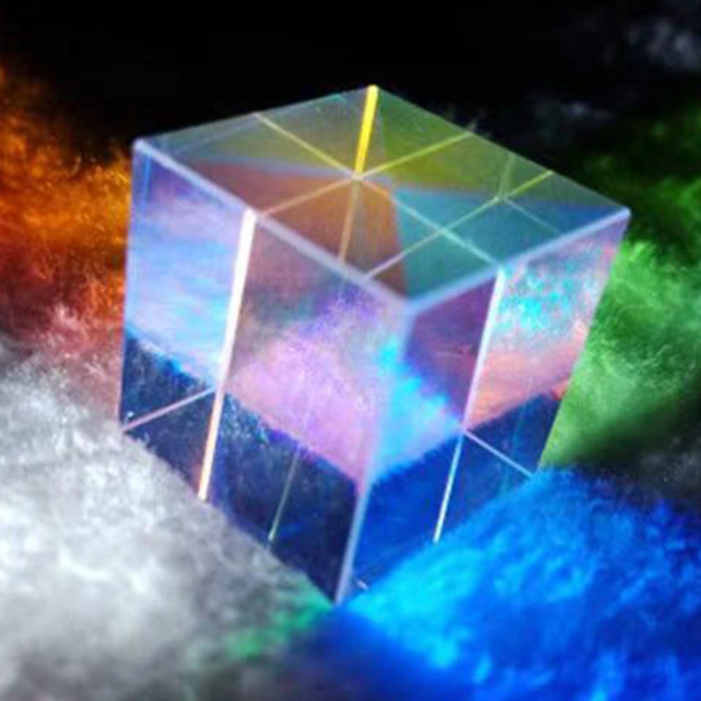 1.8x1.8cm Optical Glass RGB Dispersion Cube for Physics Teaching Decoration Arts