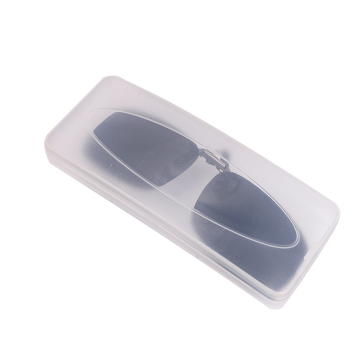 Sunglasses Clip Night Vision UV Glasses Clip-on Eyeglasses Flap Turning Eyewear Clip with Storage Case for Men and Women Driver (Black Grey)