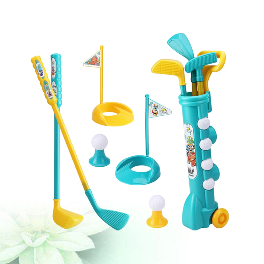 1 Set of 12pcs Kids Practice Set Parent-child Toys Early Educational Outdoors Exercise Toy for Kid (Assorted Color,1pc Bucket+3pcs Clubs+4pcs Ball+2pcs Pedestal+ 2pcs Practice Holes)