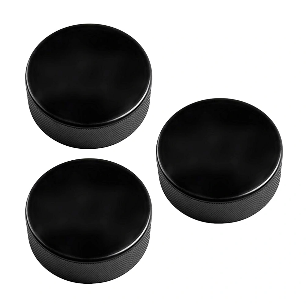 3pcs Natural Rubber Ice Hockey Pucks Standard Hockey Balls Sports Supplies for Practicing Training Game (Black)