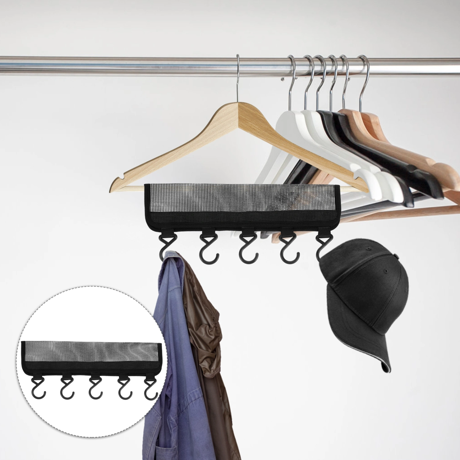 Caps Organizer Hanger Ball Caps Holder Hats Holder Foldable Hat Hanger with Hooks