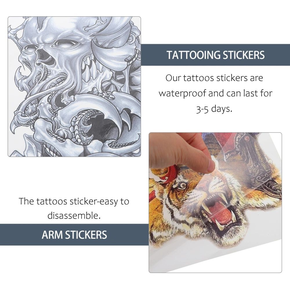 5pcs Full Arm Tattooing Stickers Waterproof Tattooing Decals (Assorted Color)