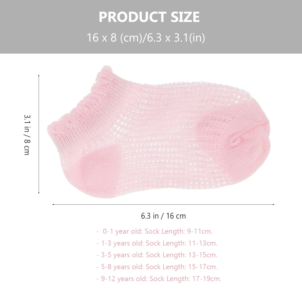 5 Pairs Baby Kids Summer Breathable Ultra-Thin Mesh Sock Low Cut No Show Ankle Socks 1-3 Years (5 Colors)