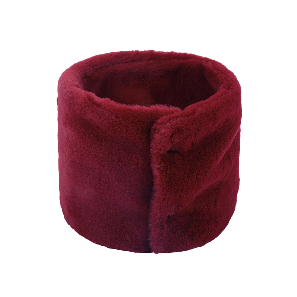 Outdoor Scarf Solid Color Protection Scarf Windproof Neck Warmer Circle Collar Scarf for Man Women (Dark Red)