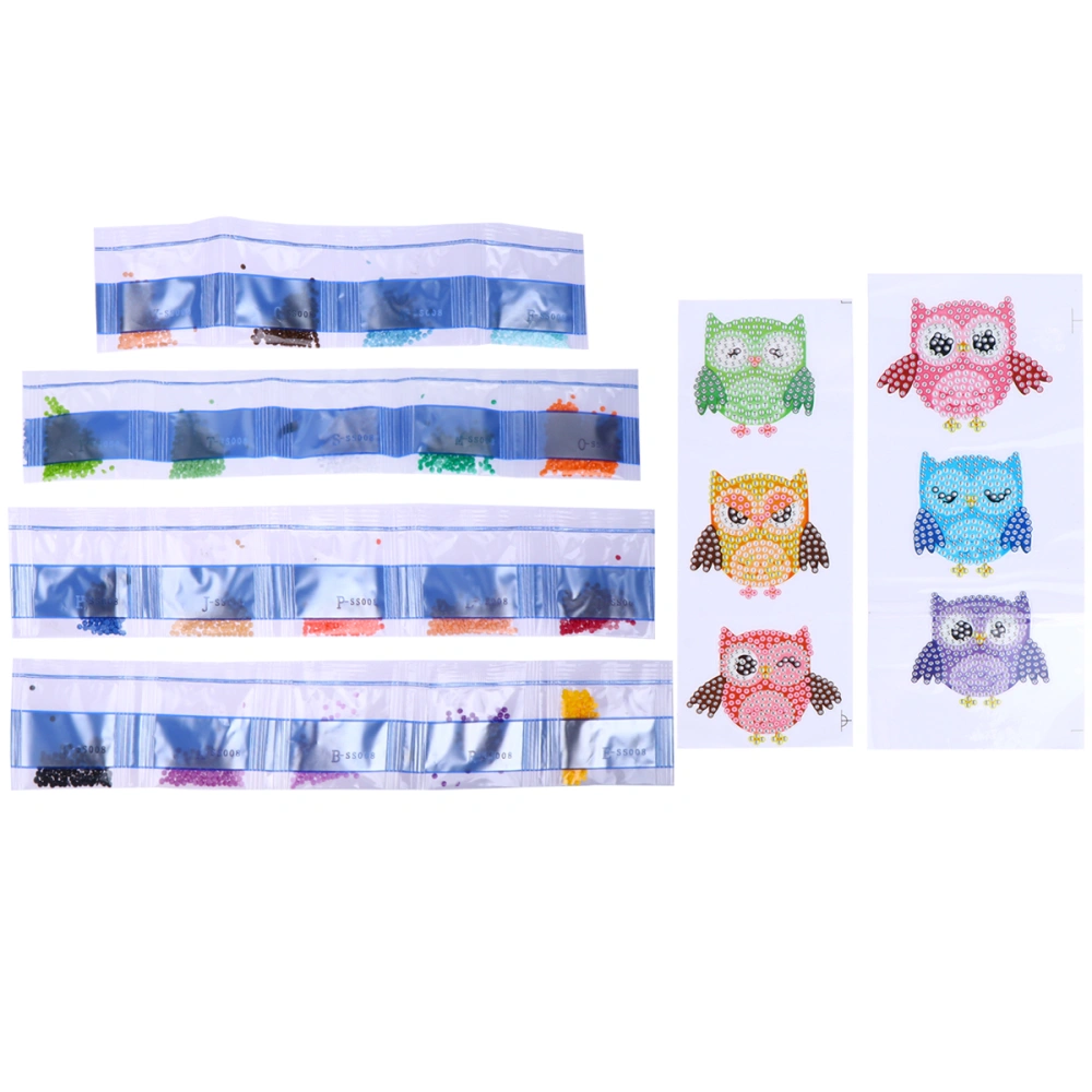 1 Pack DIY Cartoon Animal Pattern Diamond Embroidery Painting Stickers beads painting Stickers for Kids Fridge Decoration (Owl)