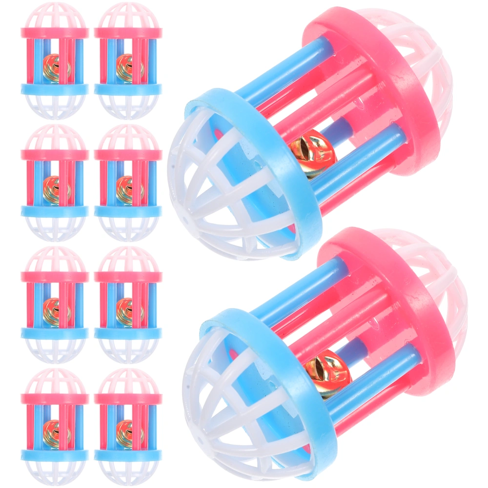 10Pcs Hamster Bell Toy Small Pet Sound Toy Hamster Cylinder Ball Hamster Plaything Bunny Toy