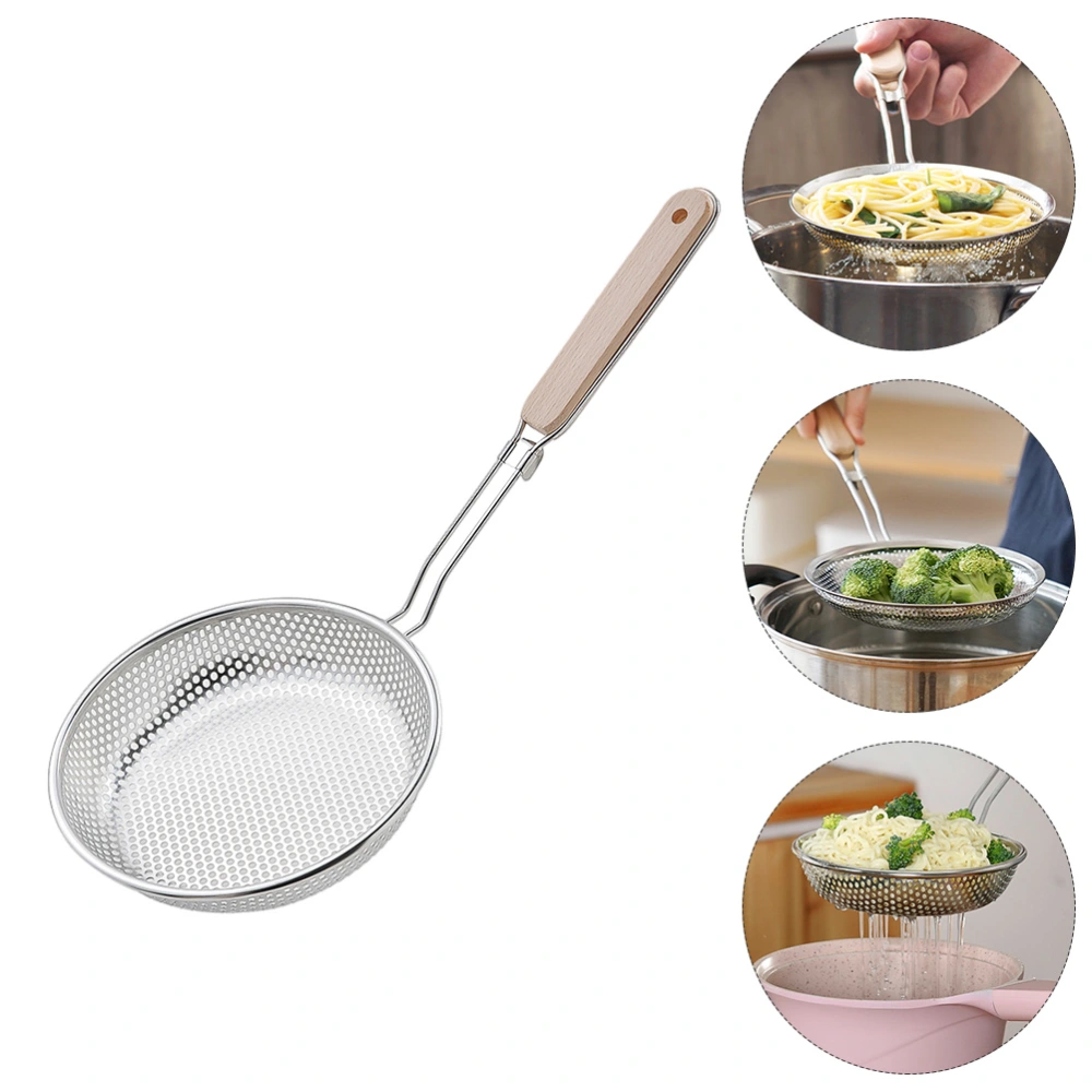 1pc Stainless Steel Colander with Long Handle Filter Spoon Kitchen Gadget