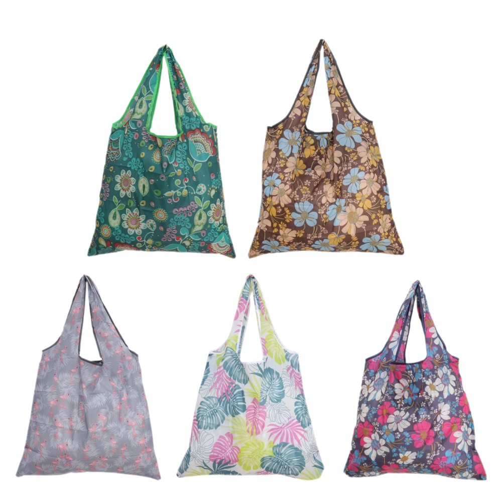 5pcs Large Reusable Shopping Bags Foldable Storage Pouch with Portable Tote