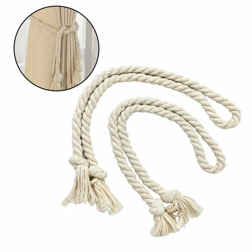 A Pair of European Minimalism Curtain Tieback Holdback Holders Buckle Curtain Straps for Home Window Decor (Beige)