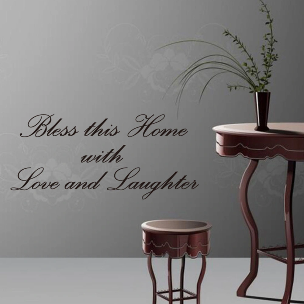 Bless This Home With Love And Laughter Art Wall Sticker for Living Room PVC Wall Art Decals Home Decor