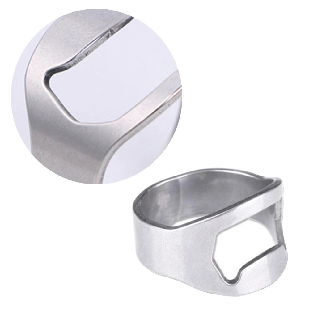 10pcs Stainless Steel Finger Ring Bottle Opener Creative Durable Beer Bottle Opener Home Bar Tools (Silver)