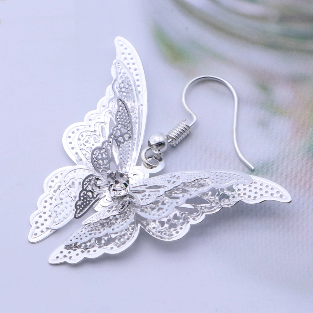 Female Hollow Out Earrings Elegant Silver Color Fashion Jewelry Gift