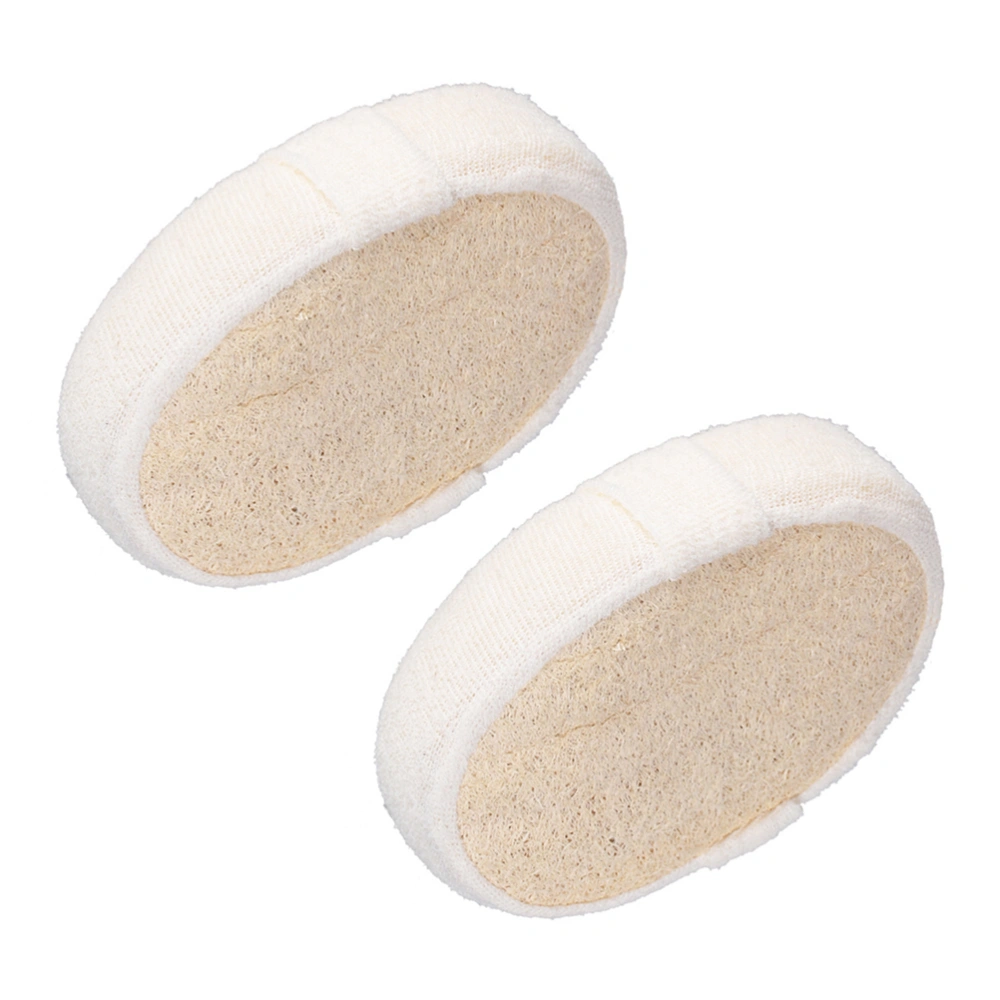 2pcs Oval Natural Exfoliating Loofah Sponge Pads Bath Shower Sponge Pads Brush