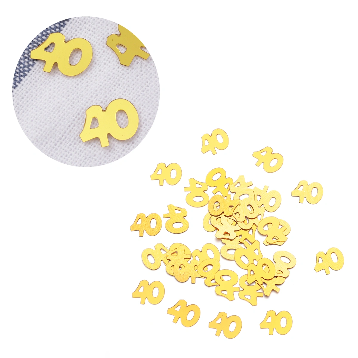 1200pcs Number 40 Sequins Confetti Party Supplies Table Confetti Decoration for Birthday Anniversary (Golden)