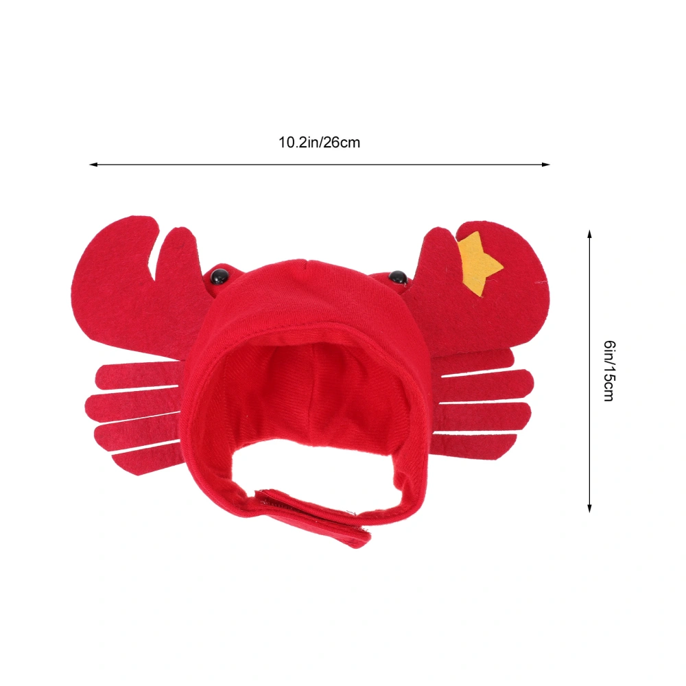 1pc Pet Hat Cat Headdress Warm Crab Shape Outfit Dog Headpiece Party Puppy