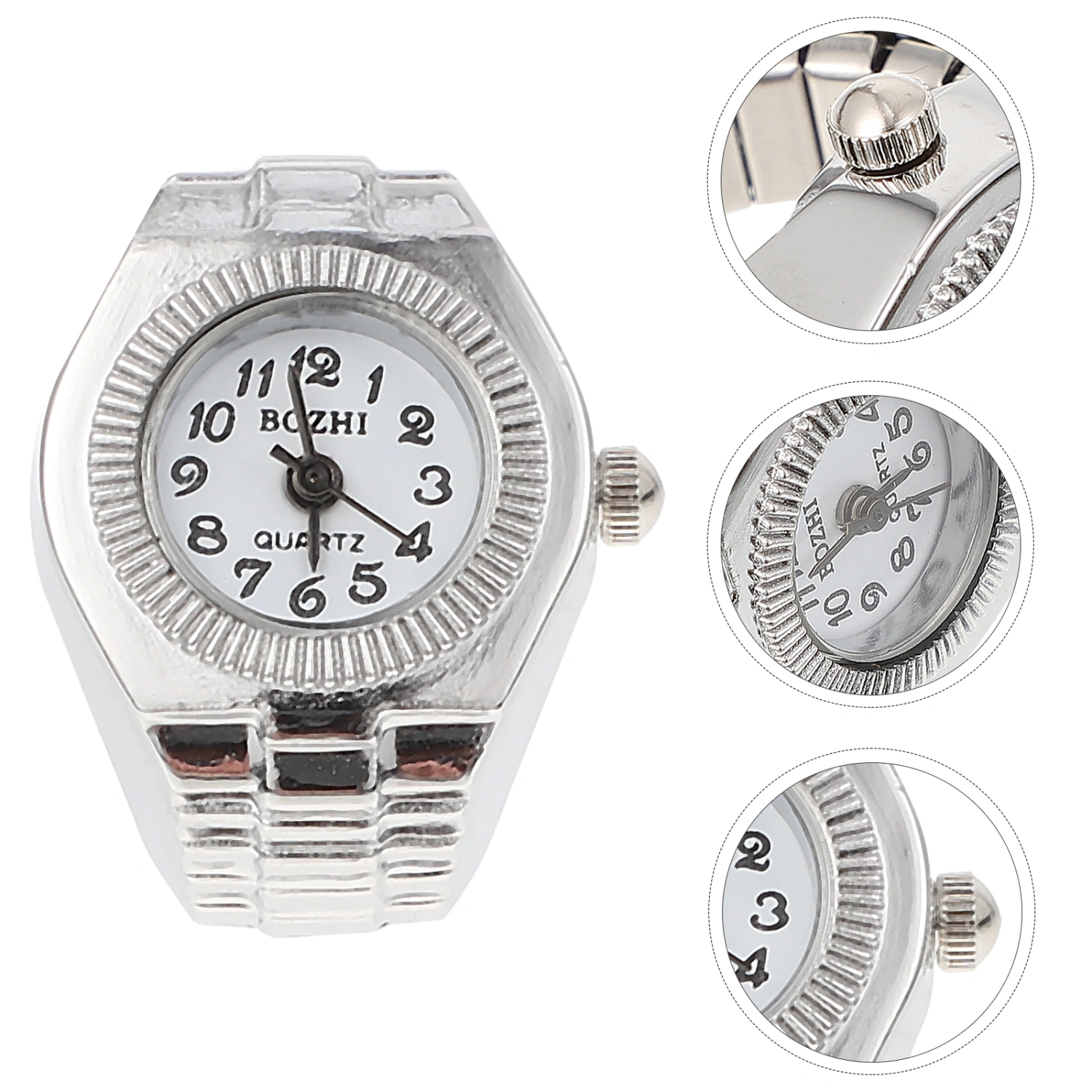 1Pc Women Finger Watch Casual Finger Watch Lady Quartz Finger Ring Watch