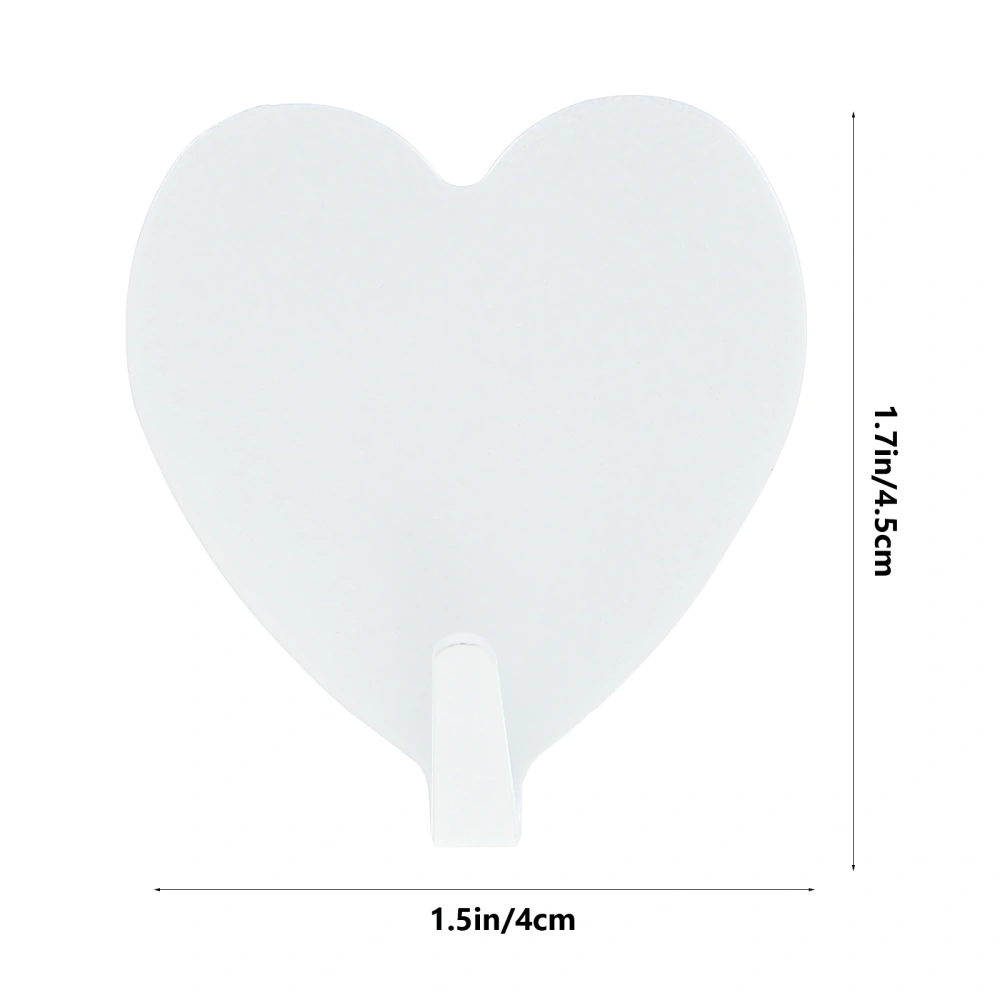 12 Pcs Iron Strong Heart Shaped Adhesive Hangers Wall Mounted Hooks Coat Hook Traceless Hanger for Bathroom Kitchen  (White)