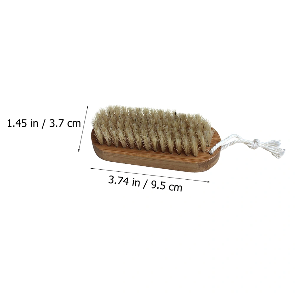 3Pcs Nail Cleaning Brushes Manicure Brushes Fingernail Cleaning Brushes (Light Brown)