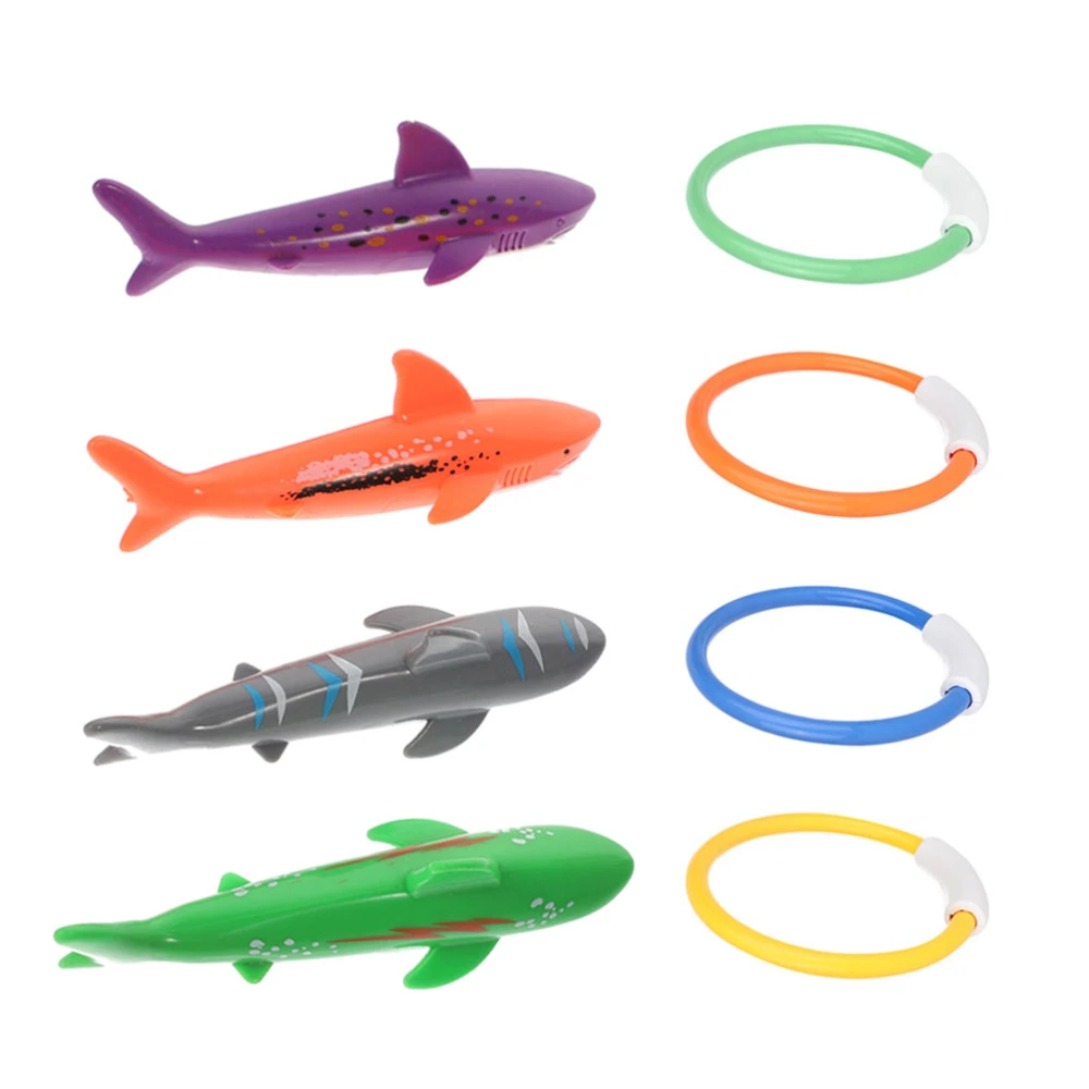 1 Set of Funny Diving Sharks Interesting Pool Toys Wear-resistant Kids Diving Toys (Random Color)