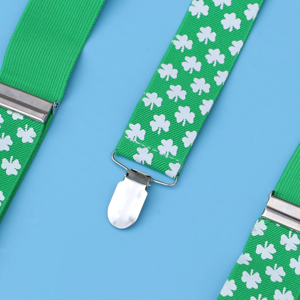 Shamrock Clover Suspenders St. Patrick's Day Day Costume Accessories for Parade Performance