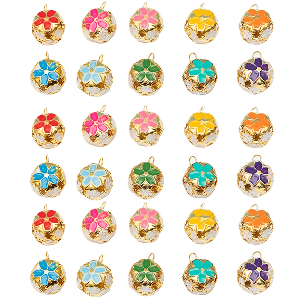 50pcs 14mm Small Christmas Iron Bells Electroplated Colorful Jingle Bells