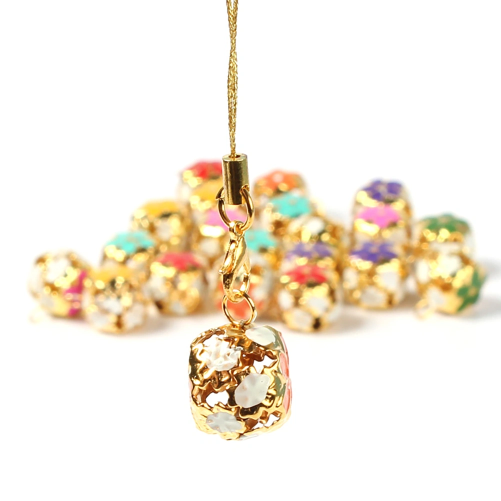 50pcs 14mm Small Christmas Iron Bells Electroplated Colorful Jingle Bells