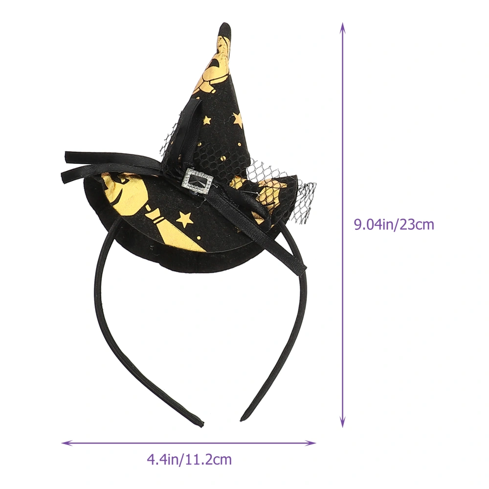 3Pcs Halloween Witch Hat Headband Halloween Cosplay Hair Hoops Halloween Hair Accessory