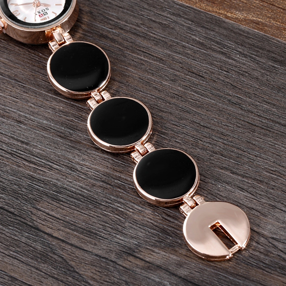 Creative Casual Women Watches Lady Metal Quartz Bracelet Watch (Black with Black Box)