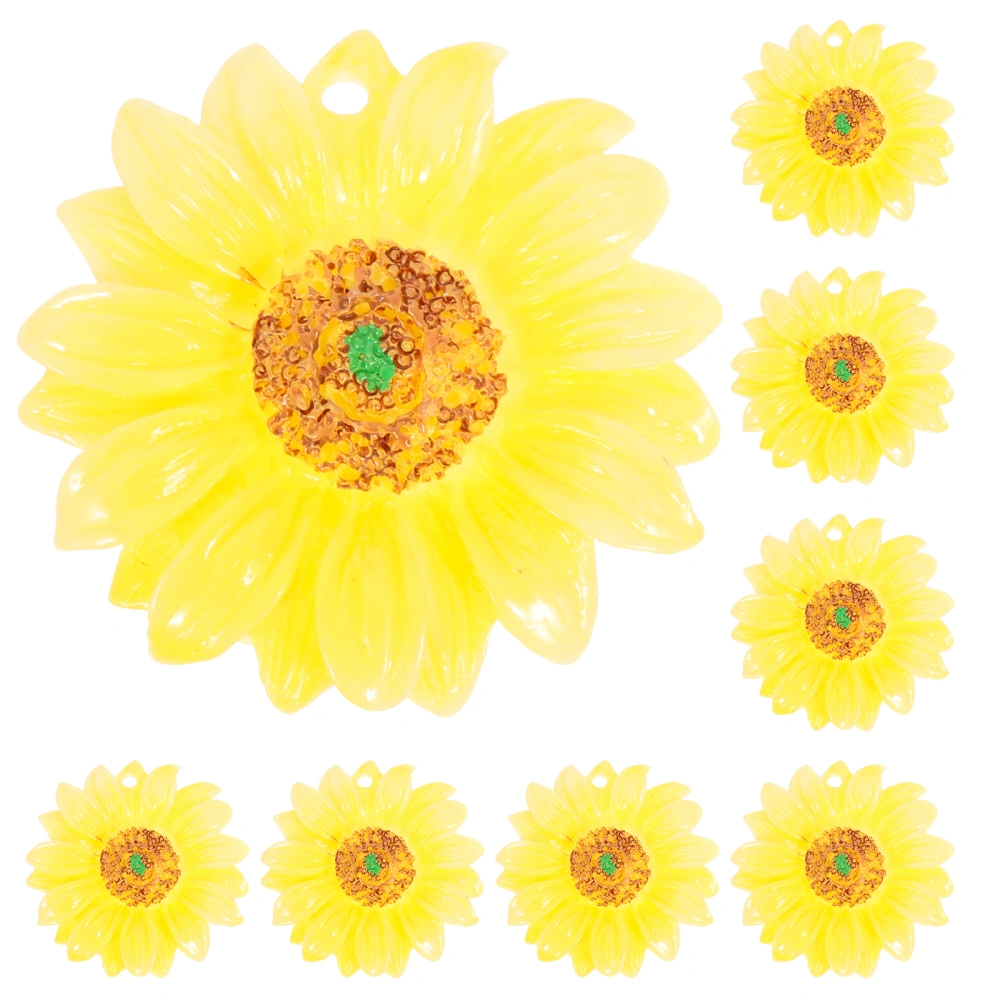 10pcs Sunflower Charms Backpack Hanging Pendants Car Key Flower DIY Decoration