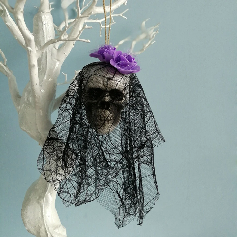 2PCS Halloween Scary Skull Hanging Ornaments Ghost Skeleton Prop Wall Decorations