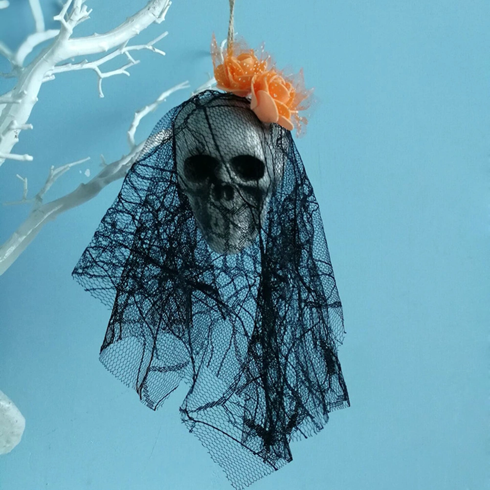 2PCS Halloween Scary Skull Hanging Ornaments Ghost Skeleton Prop Wall Decorations