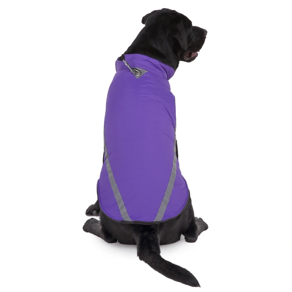 Reflective Triangle Two Bars Pet Sports Coat Dog Fashion Clothes Puppy Costume Pet Outdoor (Purple, Size 2XL)