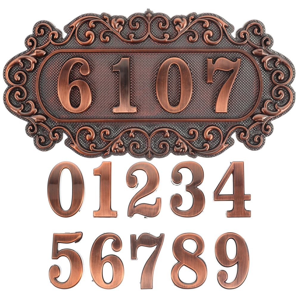 1 Set of Plastic Number Doorplate Decorative Embossment Doorplate Number Sign