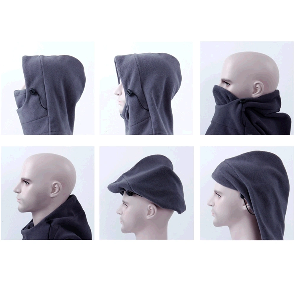 Multipurpose 6 in 1 Thermal Warm Balaclava Hood Ski Bike Windproof Full Face Mask Hats Neck Warmer Outdoor Winter Sports Snowboarding (Navy Blue)