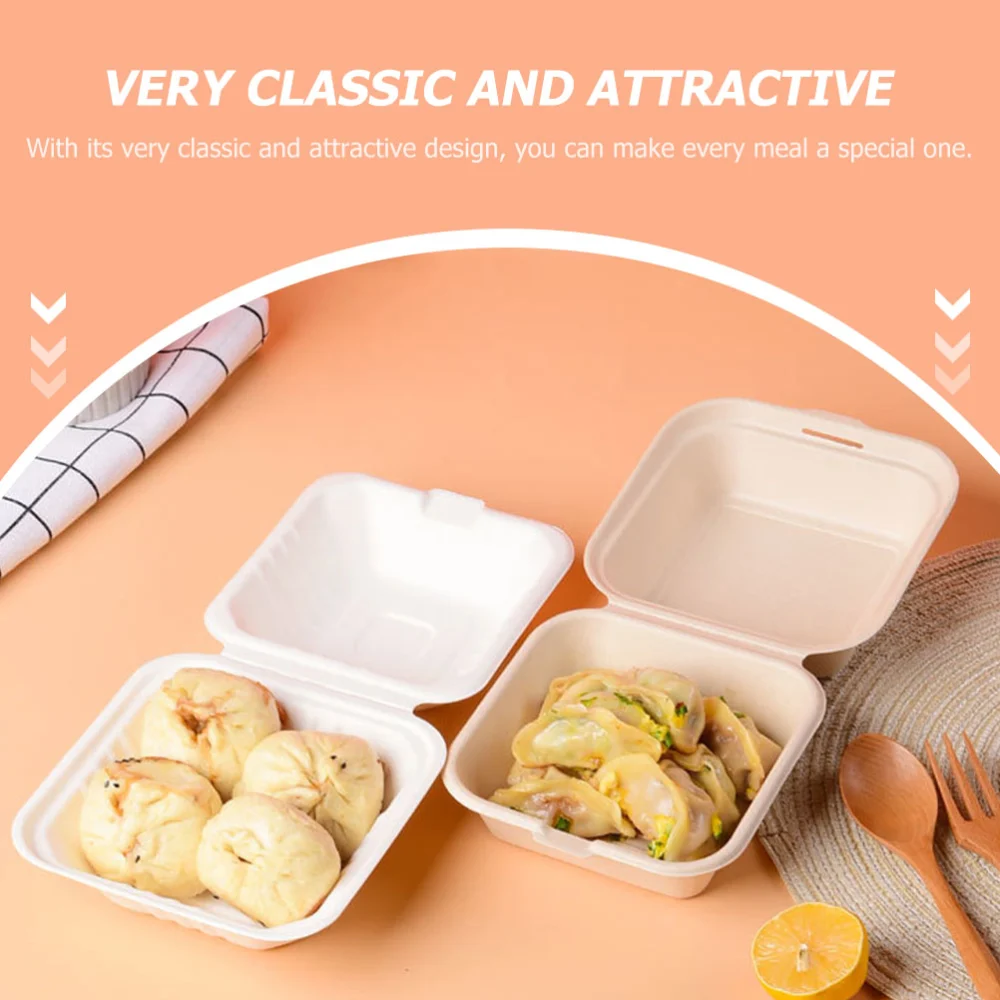 20Pcs Disposable To Go Boxes Food Takeout Boxes Degradable Fruit Storage Boxes BBQ Boxes