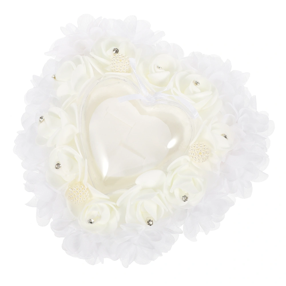 Heart-shape Jewelry Ring Box Portable Ring Box for Wedding Double Ring Gift Box