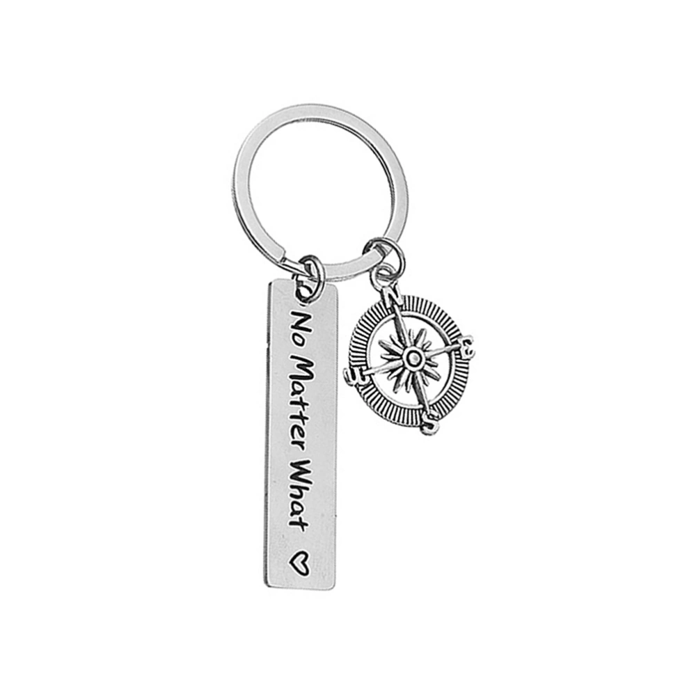 2pcs Creative Compass Key Rings Adorable Lettering Keychain Fashion Bag Hanging Ornament for Friends Couple (What)