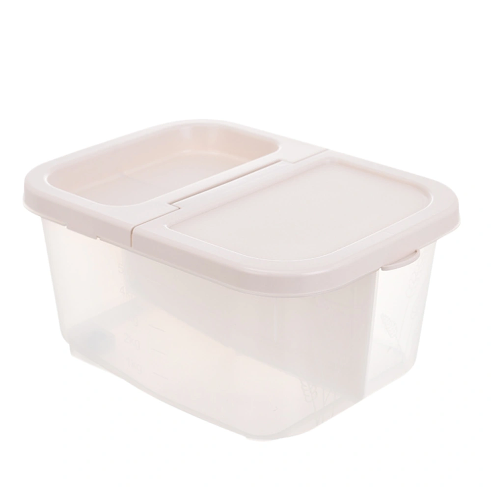 Multi-function Holder Kitchen Plastic Bucket Separate Storage Bucket Rice Cereals Classify Bucket (Beige)