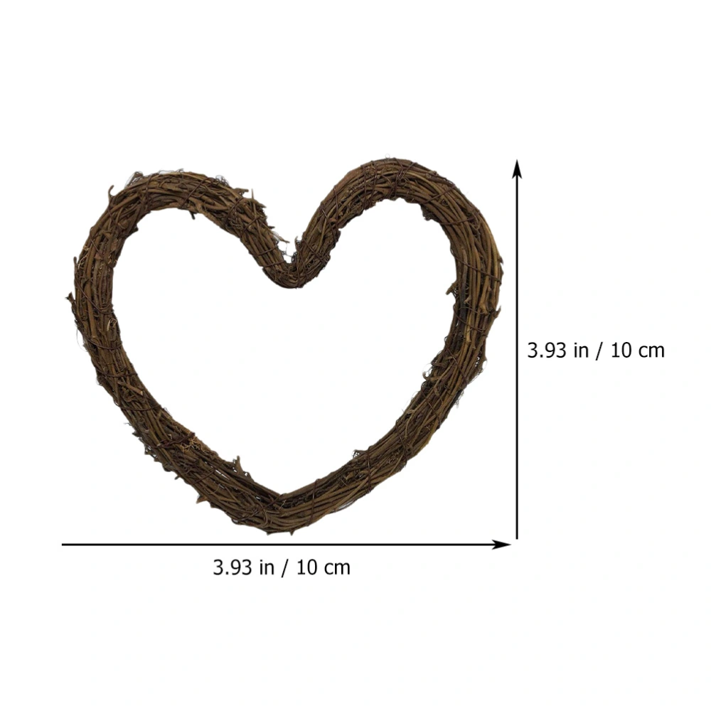 Unfinished Rattan Ring Decorative Heart-shaped Rattan Wedding Door Wreath