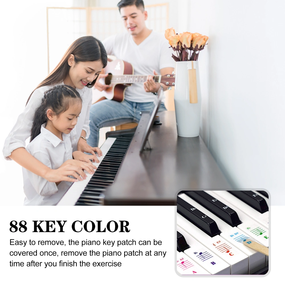 1Set Beginner Piano Introductory Stickers Adhesive Piano Keyboard Stickers