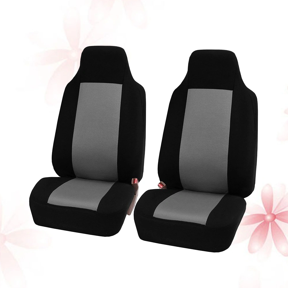 2 Seats Car Seat Cover Universal Auto Seat Cover Durable Wear Resistant Car Interior Accessory Car Seat Protector Mat (Grey)